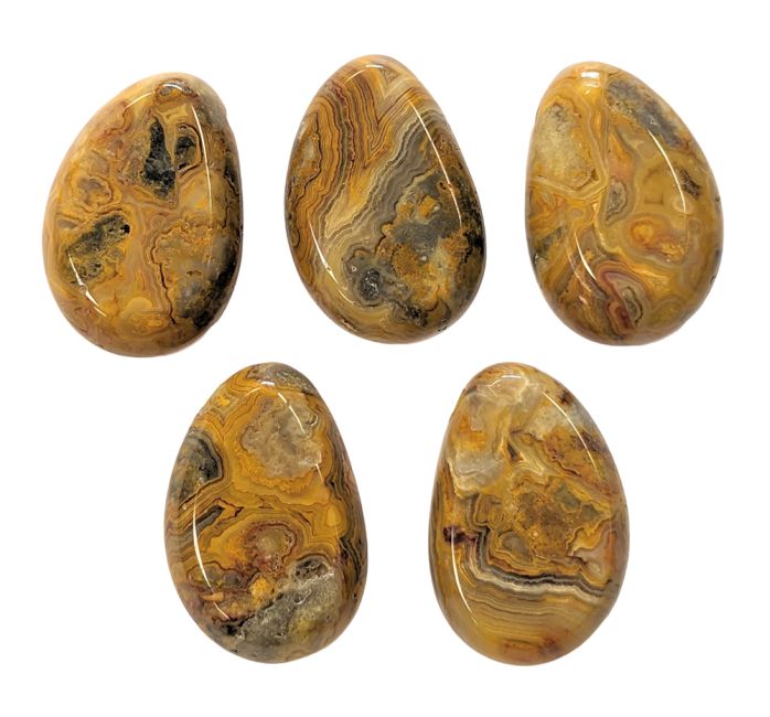Wisior z szalonego koronkowego agatu, wywiercony w kształcie kamienia, 20-30 mm x 5