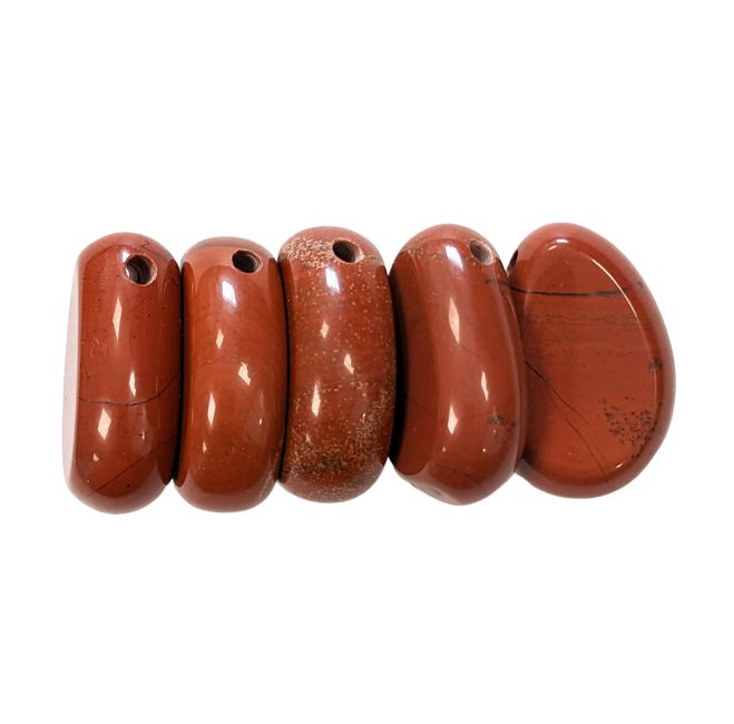 Wisiorek z kamienia walcowanego z czerwonego jaspisu AB 20-30 mm x 5