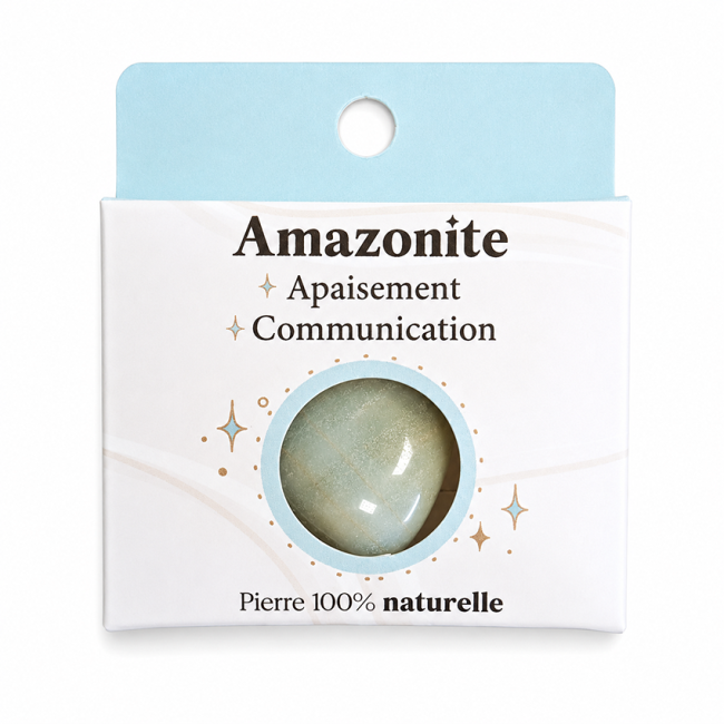 kadzidło i Amazonit Wielokolorowy AB Kamień Otoczak w Pudełku 2-3 cm