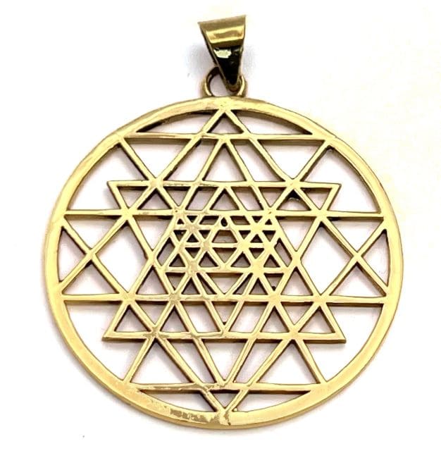 kadzidło i Wisiorek z brązową mandalą Sri Yantra 4cm