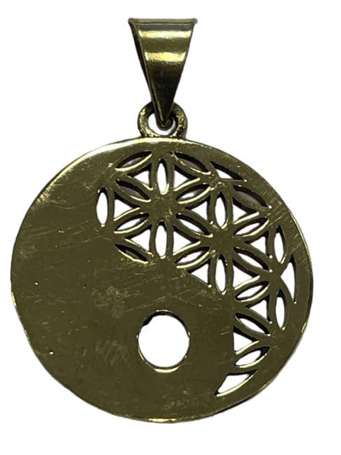 kadzidło i Mosiężna zawieszka kwiat życia ying yang 2.5cm