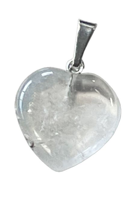 Wisiorek w kształcie serca z kryształu górskiego 15mm x10