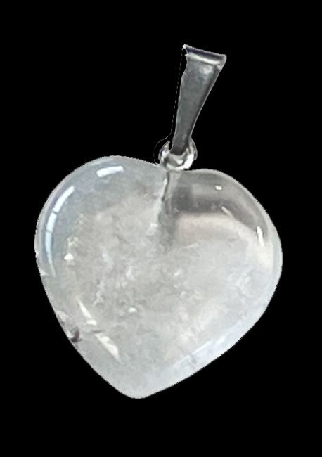 Wisiorek w kształcie serca z kryształu górskiego z Brazylii 20 mm x 10