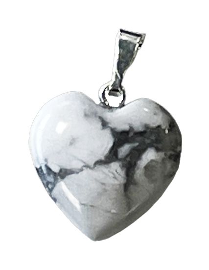 kadzidło i Zawieszka Howlite Serce 20mm x10
