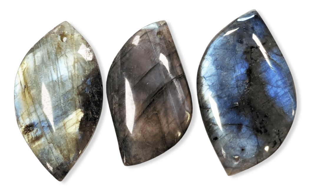 Pendentifs Pierres Pércées Formes Libres Labradorite AA X 3