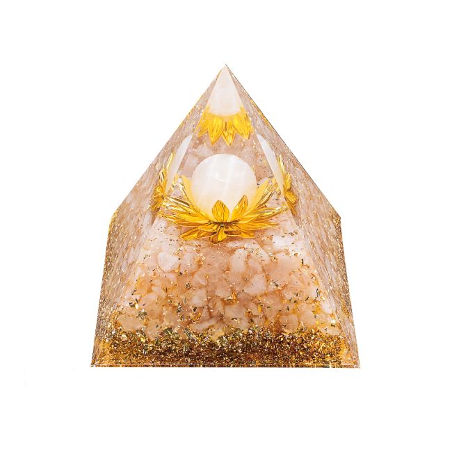 Piramida Orgonitowa z Różowym Kwarcem Lotus 8cm