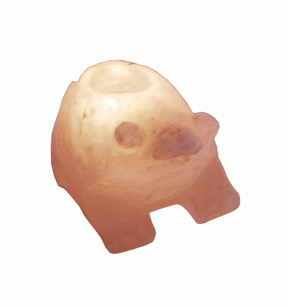 Naturalny kryształ solny w kształcie żaby, 700 g