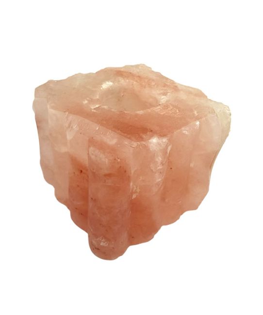 Naturalny świecznik z kryształkami soli bambusowej 1-2-1,5 kg