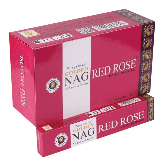 Kadzidło Vijayshree Golden Nag Rose Red 15g