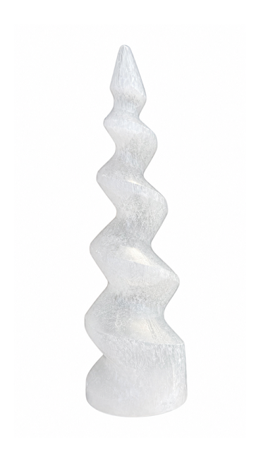 Spiralna Wieża z Selenitu 14cm 200g