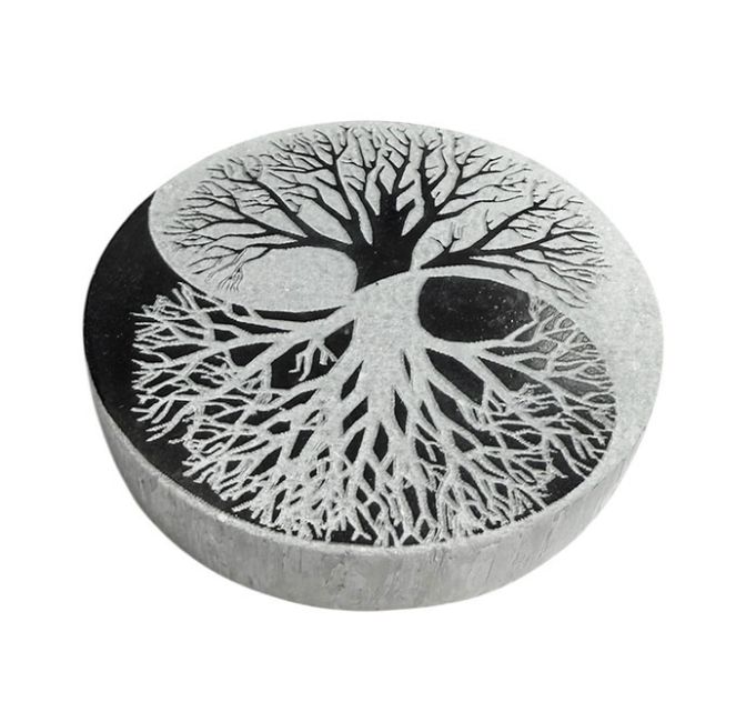 Okrągły stojak na selenit Yin Yang 8 cm 130 g