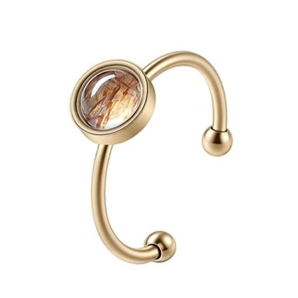 Pierścień Super Seven Black – stal nierdzewna pozłacana