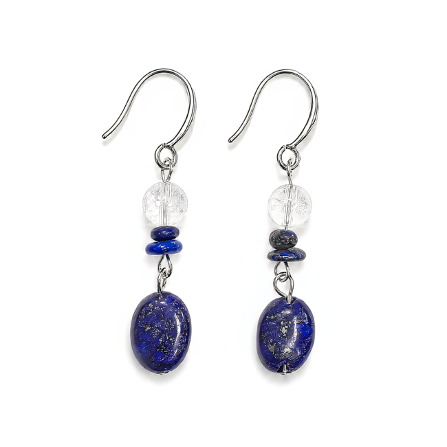 kadzidło i Kolczyki – Kryształ Górski i Lapis-Lazuli