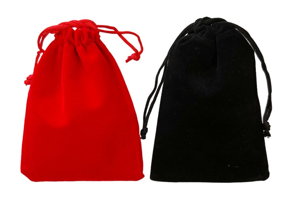 Czarna aksamitna torba 9,5x12cm x 50 sztuk