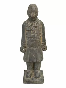 Czarna terakotowa figura rycerza, 20 cm