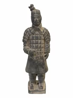 Czarna terakotowa figurka wojownika 22 cm