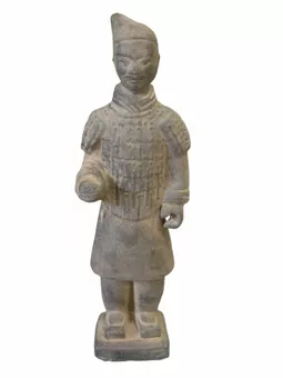 Czarna terakotowa figurka wojownika 25 cm