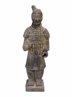 Czarna terakotowa figurka wojownika 25 cm
