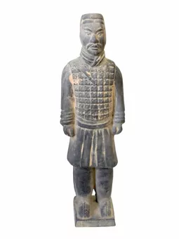 Czarna terakotowa figurka rycerza, 26 cm