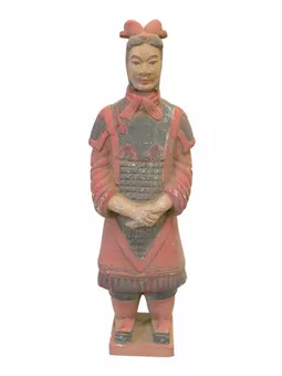 Antyczna kolorowa terakotowa figura generała 26 cm