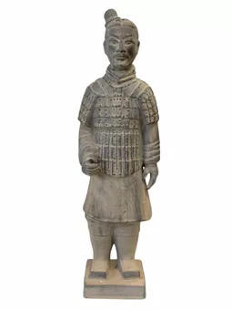 Czarna terakotowa figurka wojownika 35 cm