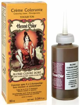 Zestaw 3 kremów koloryzujących z henną w kolorze złoto-miedzianym blond 90ml