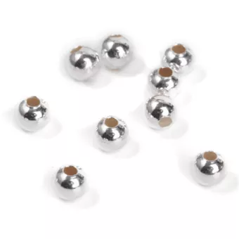 Koraliki ze srebra próby 925 kulki 4 mm x 10