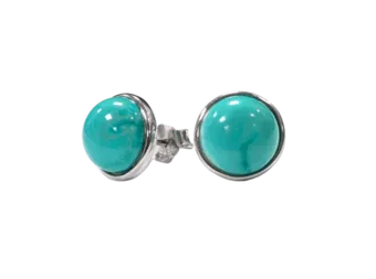 Kolczyki Srebro 925 Turkenit A 8mm