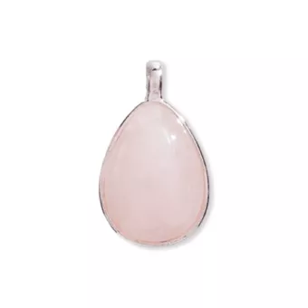 Wisiorek ze srebra próby 925 kwarc różowy AA 23.5 mm