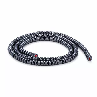 Krótkie cylindryczne przekładki z hematytu 4x2mm