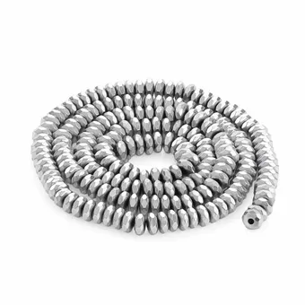 Fasetowane przekładki z hematytu srebrnego 4x2mm