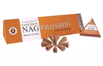 Stożki kadzidlane backflow Vijayshree Golden Nag Palo Santo 12 szt.
