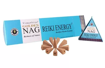 Stożki kadzidlane backflow Vijayshree Golden Nag Reiki Energy 12 szt.