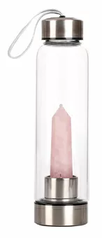Butelka Tadasana szydełkowana końcówka Rose Quartz
