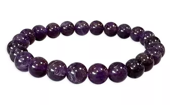 Bransoletka z Ametystu Urugwajskiego A koraliki 7.5-8.5mm