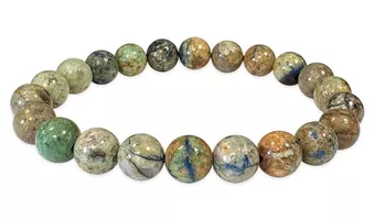 Bransoletka z Naturalnego Azurytu Malachitu z Meksyku A koraliki 8.5-9.5mm