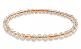 Bransoletka z naturalnego cytrynu i koralikami 4mm