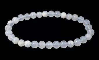 Niebieska bransoletka chalcedonowa z koralikami 6-6.5 mm