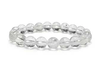 Bransoletka z Kryształu Górskiego AB koraliki 10mm