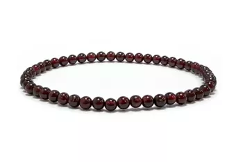 Bransoletka z Czerwonego Granatu A koraliki 4mm