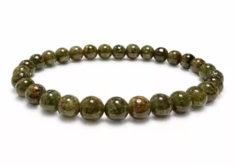 Bransoletka z zielonego granatu grossularowego AA koraliki 5,5-6,5mm