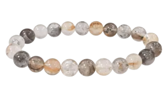 Bransoletka kryształowa Herkimer z koralikami o średnicy 7,5-8,5 mm