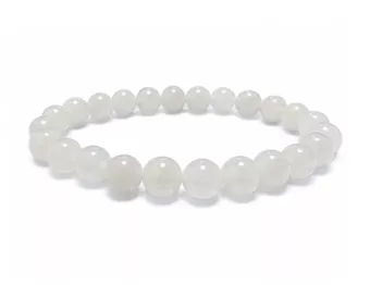 Bransoletka z Białego Jadeitu A Koraliki 8mm