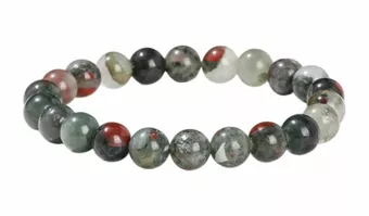 Bransoletka z Heliotropu Bloodstone AB Koraliki 8-9 mm