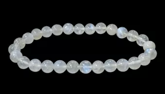 Bransoletka z Białego Kamienia Księżycowego Perysterytu A koraliki 6-6.5mm
