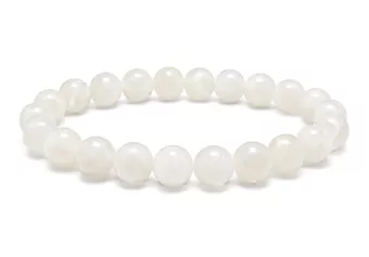 Bransoletka z Białego Kamienia Księżycowego Perysterytu AB koraliki 7.5-8.5mm