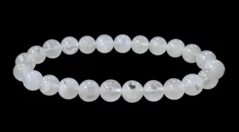 Bransoletka z Białego Kamienia Księżycowego Perysterytu A koraliki 7-8mm