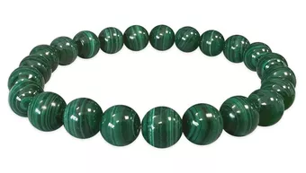 Bransoletka z Ciemnego Malachitu AAA koraliki 8mm
