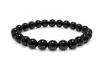 Bransoletka z Czarnego Onyksu A koraliki 8mm
