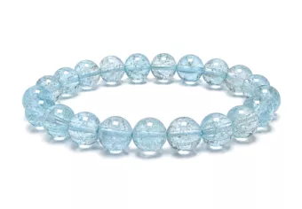 Bransoletka Niebieski Topaz AAA koraliki 6-7mm